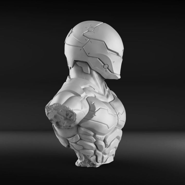 Cyborg Ninja Bust 3D print model_1