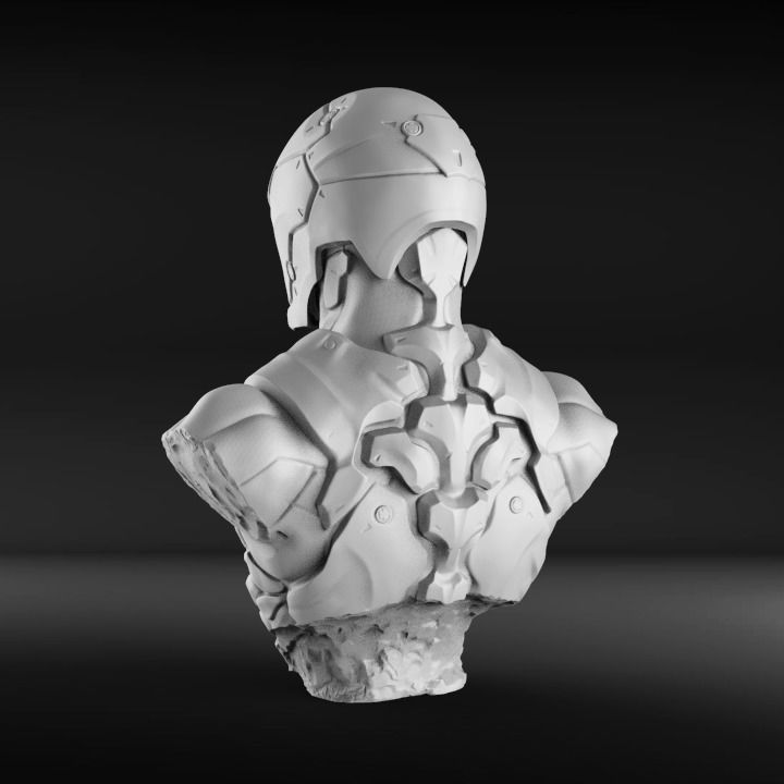 Cyborg Ninja Bust 3D print model_3