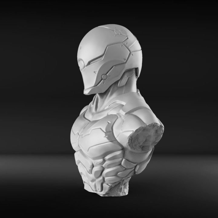 Cyborg Ninja Bust 3D print model_4