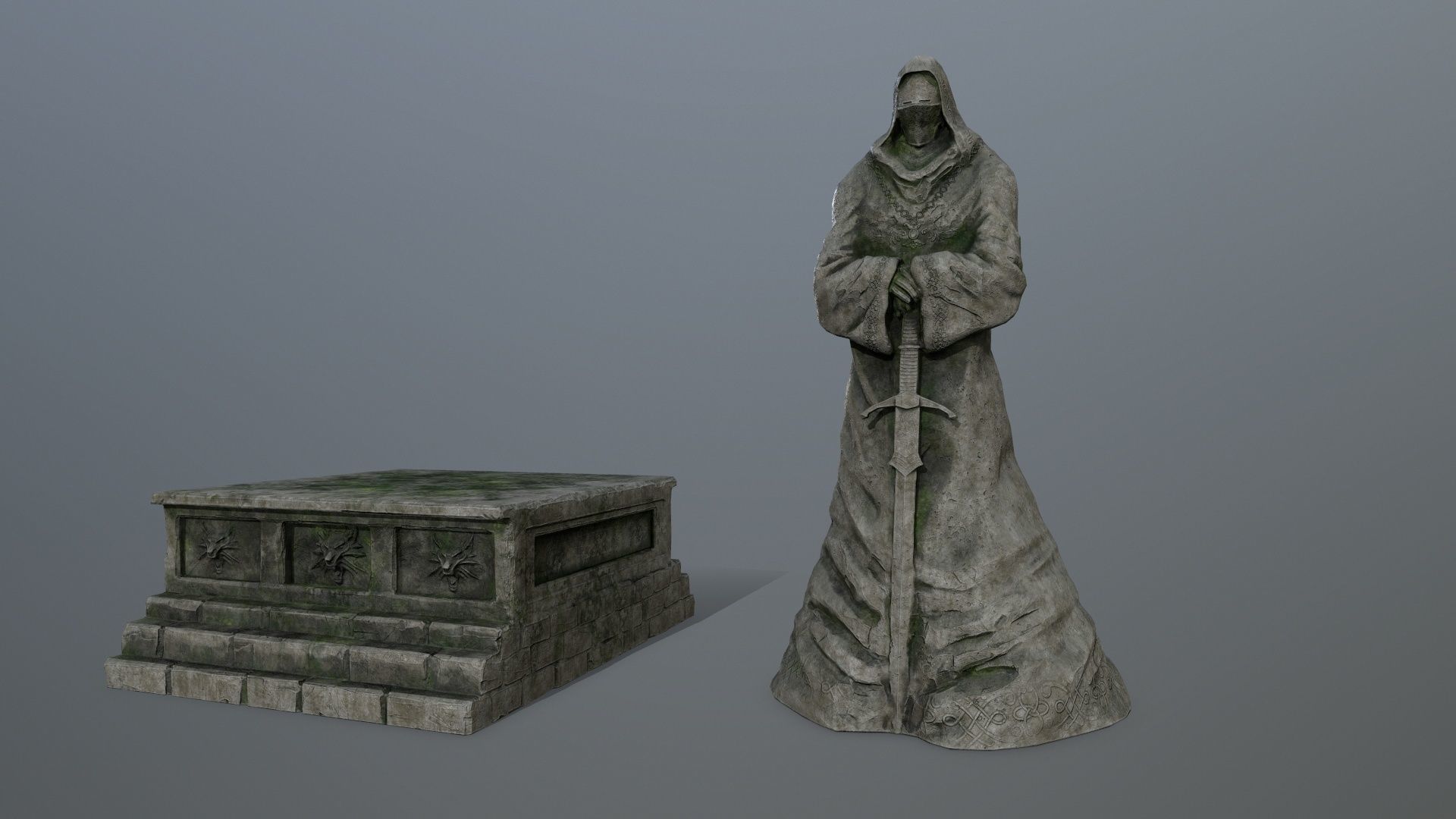 statue 4 Low-poly 3D model_1