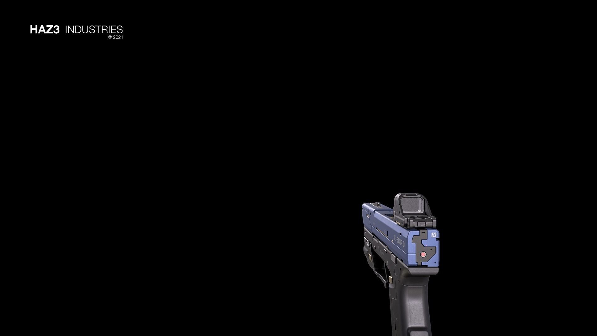 Sci-fi Pistol Low-poly 3D model_6