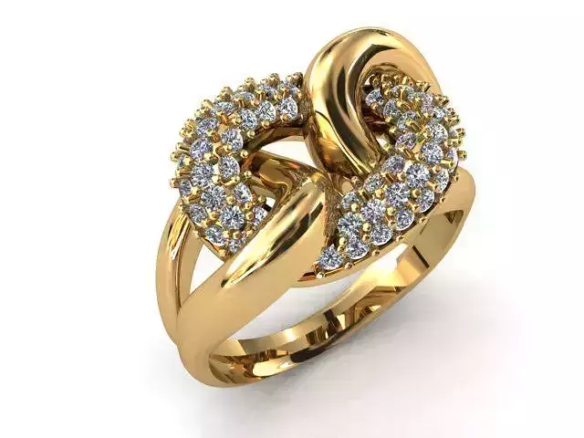 B-129 gold ring with diamonds