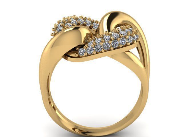 B-129 gold ring with diamonds 3D print model_8