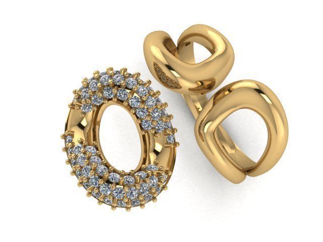 B-129 gold ring with diamonds 3D print model_10