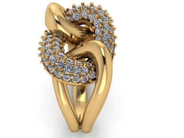 B-129 gold ring with diamonds 3D print model_4