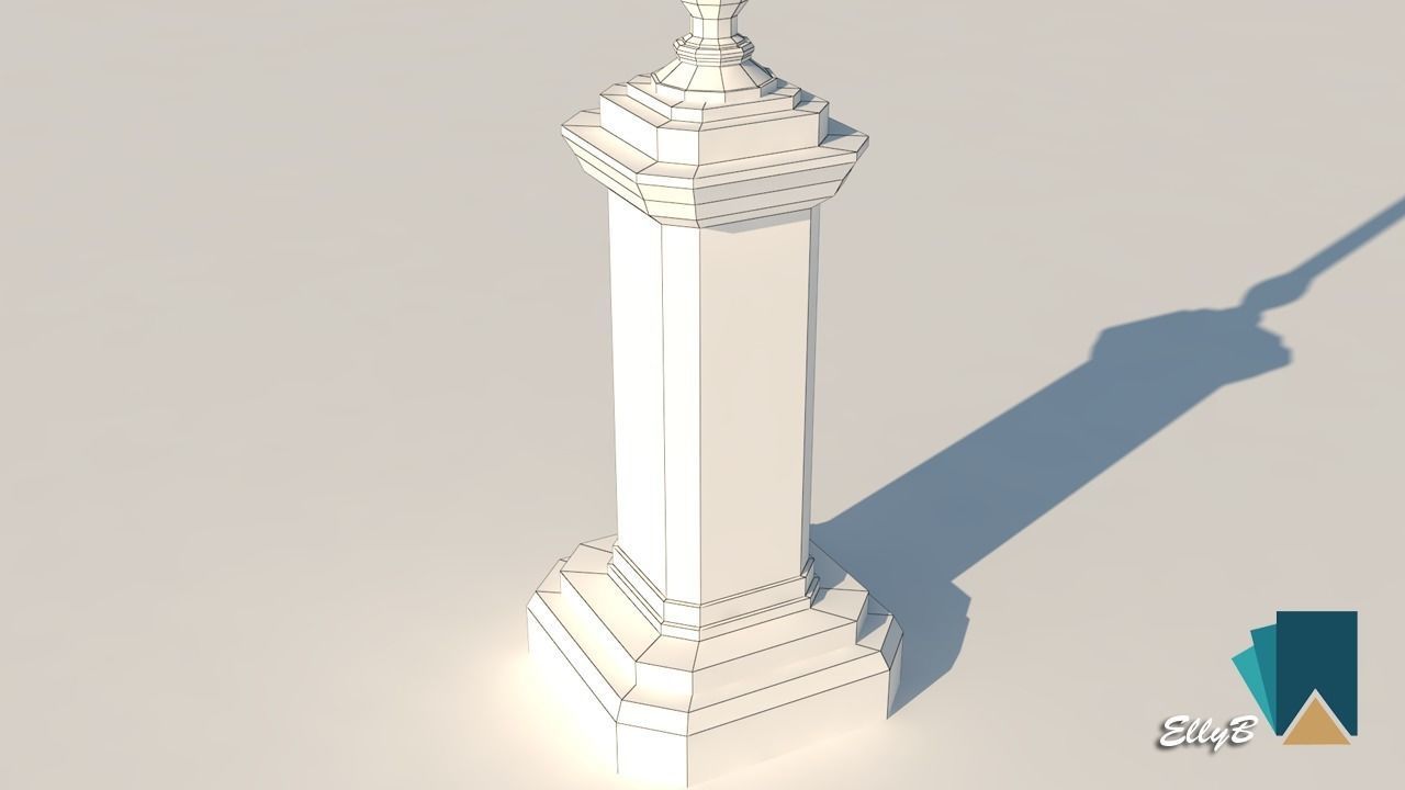 European Street Lamp Low-poly 3D model_8