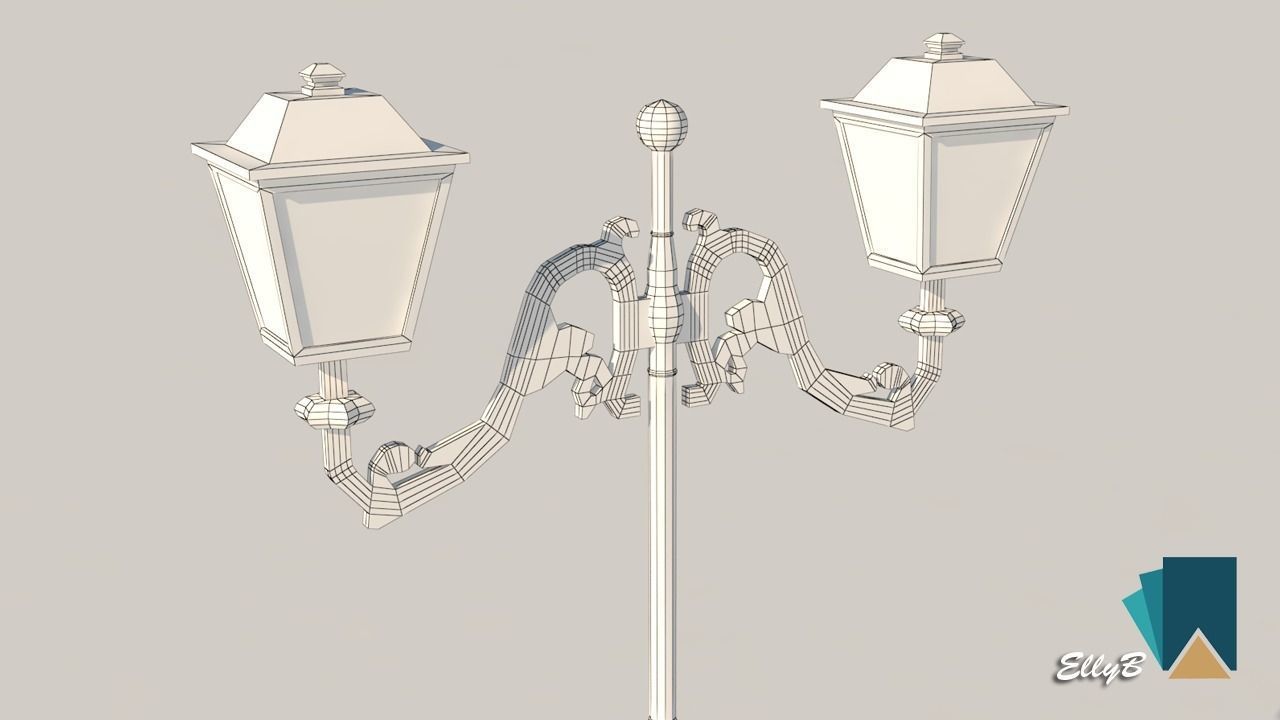 European Street Lamp Low-poly 3D model_9