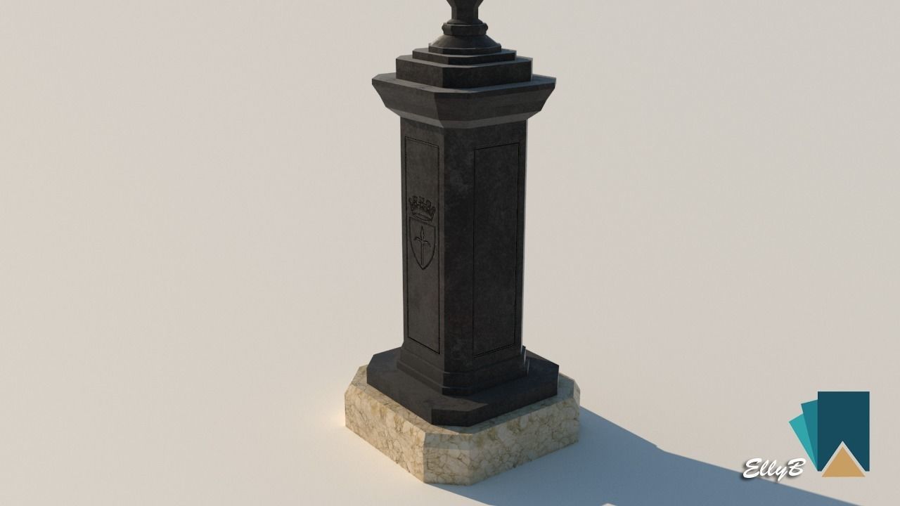 European Street Lamp Low-poly 3D model_2