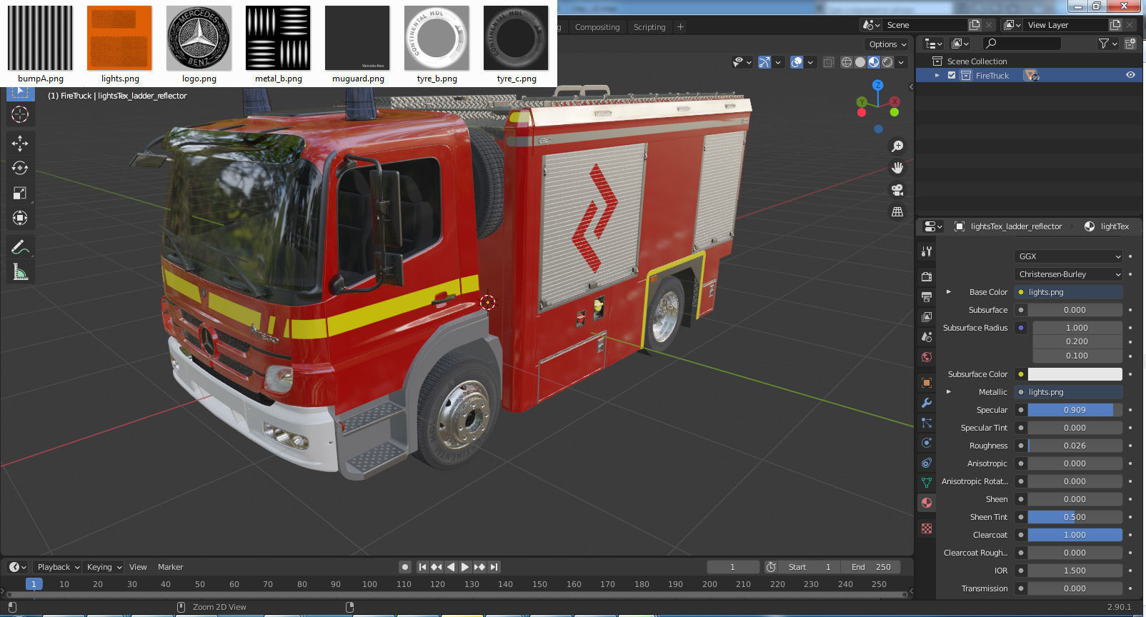 Fire Truck Mercedes Atego 3D model_24