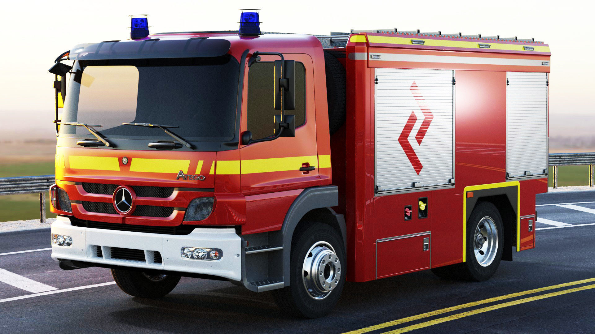 Fire Truck Mercedes Atego 3D model_15
