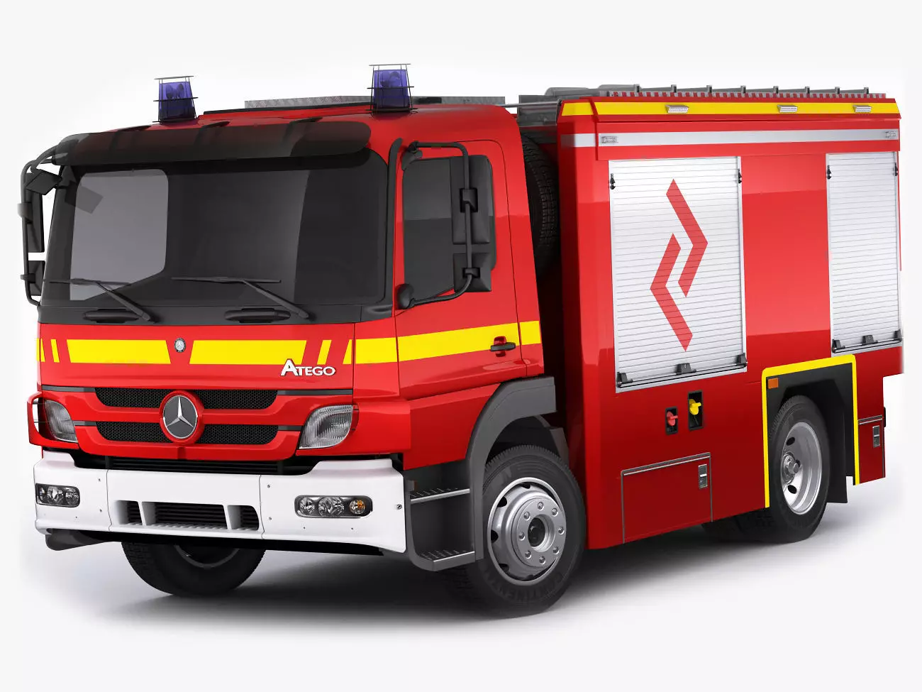 Fire Truck Mercedes Atego 3D model_0
