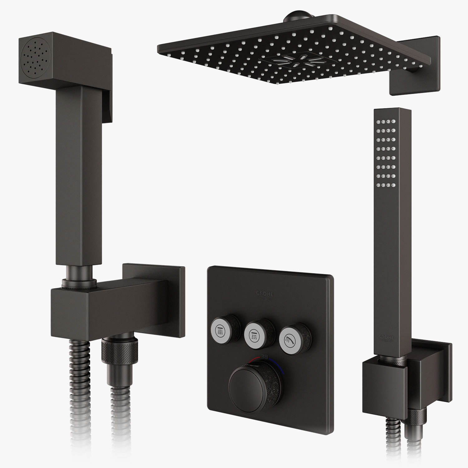 Shower systems Grohe and CEA set 113 3D model_4