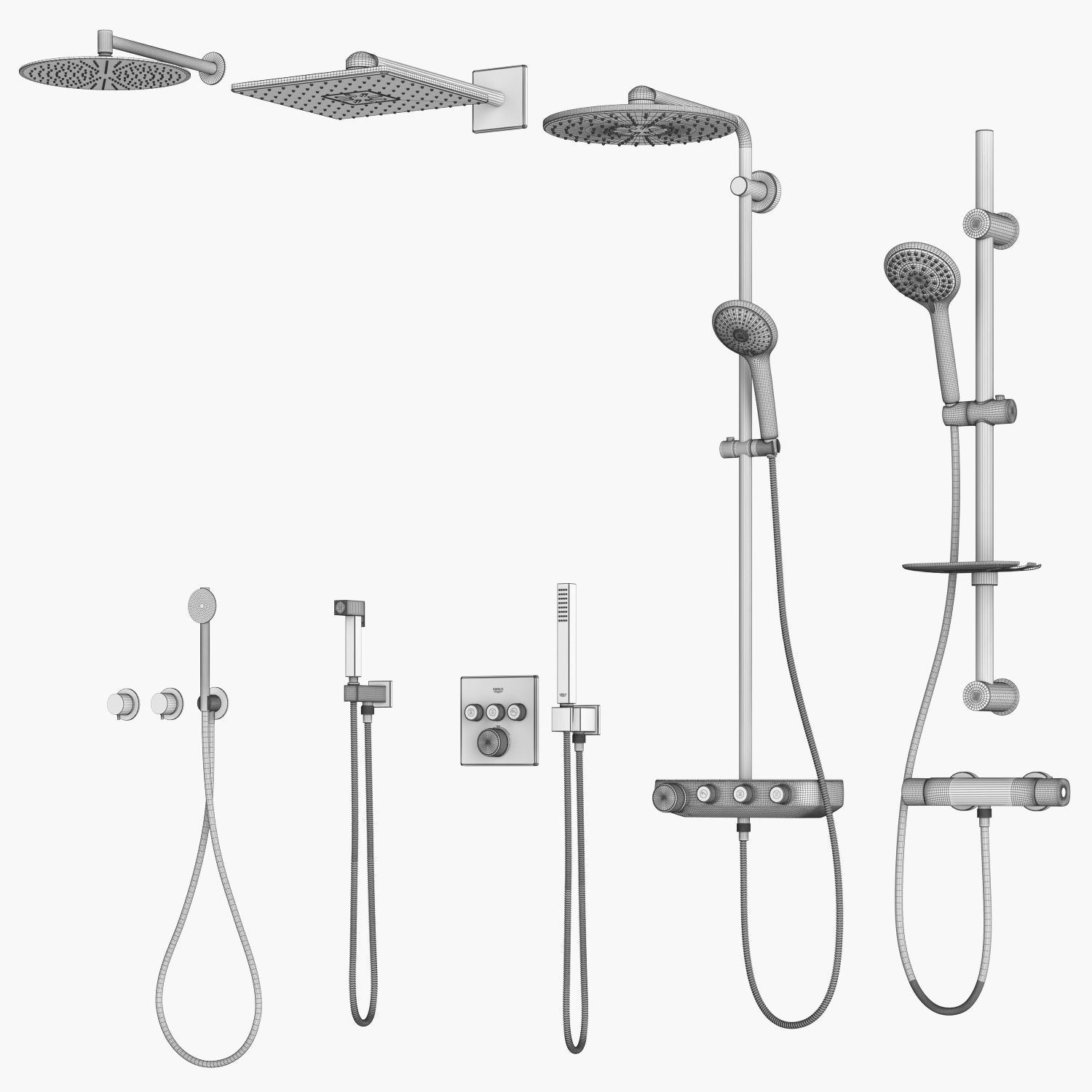 Shower systems Grohe and CEA set 113 3D model_20