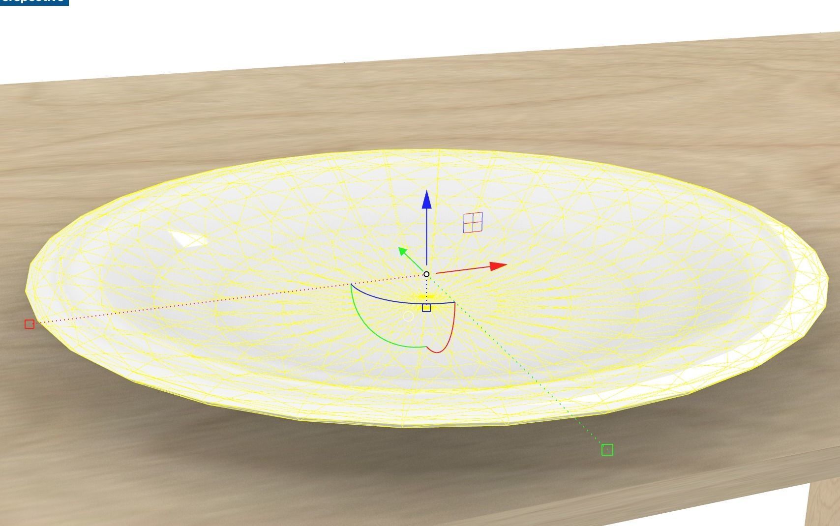 Plate bowl on wooden table 3D model_2