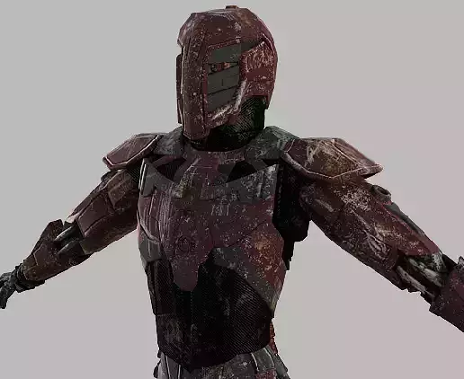 Kandas the advanced robot knight Low-poly 3D model