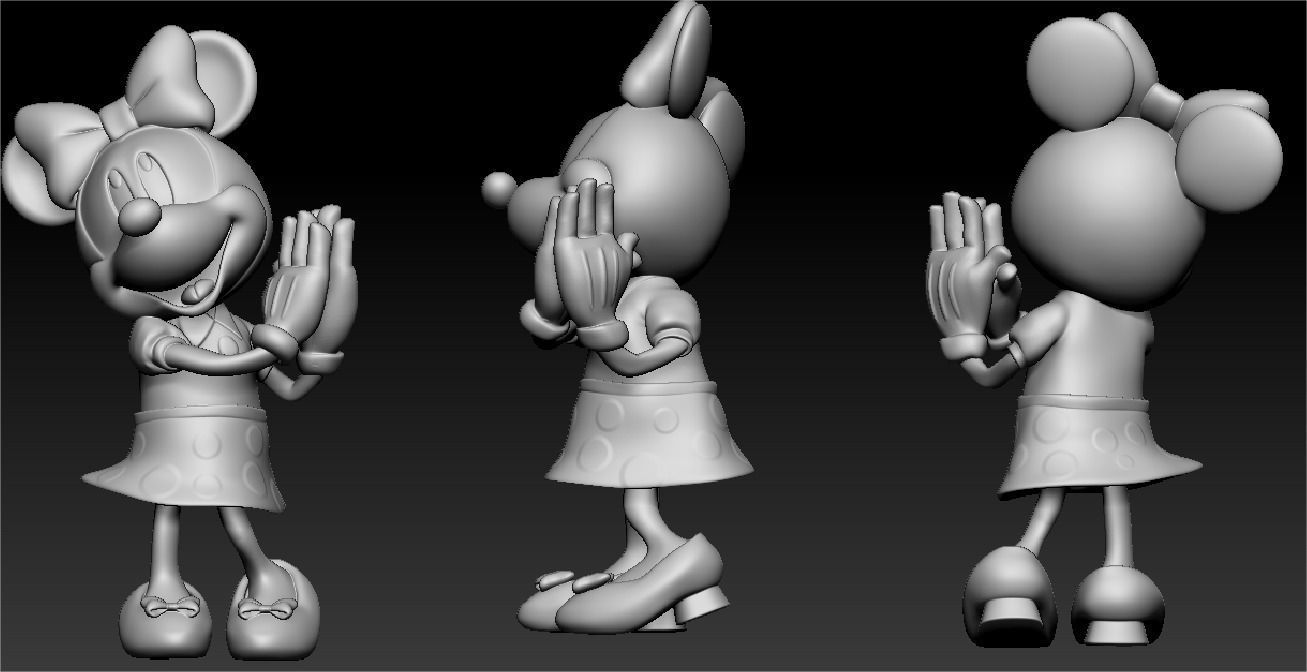 Minnie 3 poses 3D print model_3