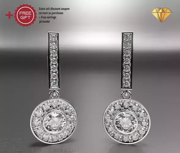 luxury diamond pendant earrings solid beautyful style ear ring