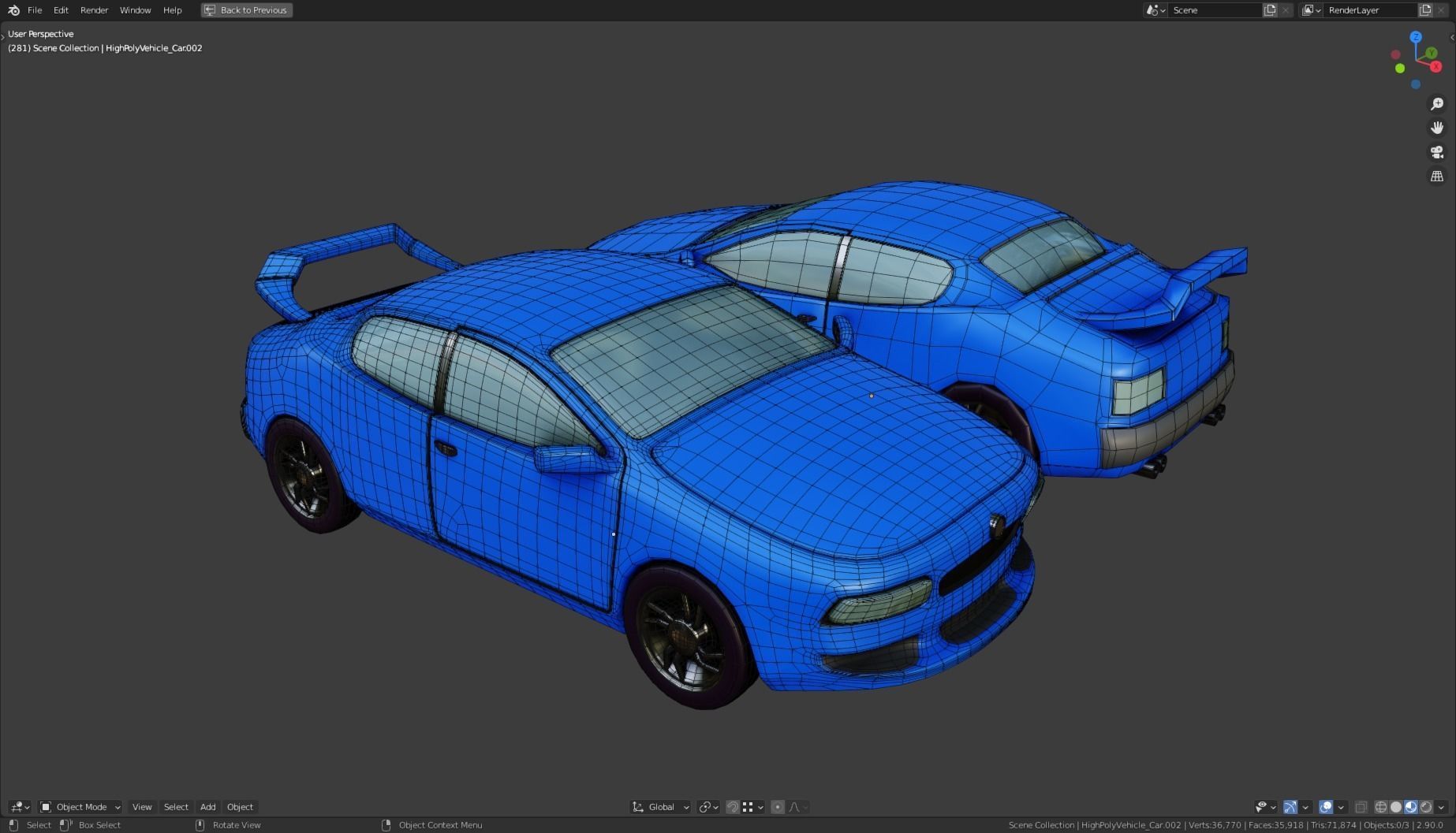 Low Poly Vehicle - Sport Car Low-poly 3D model_7
