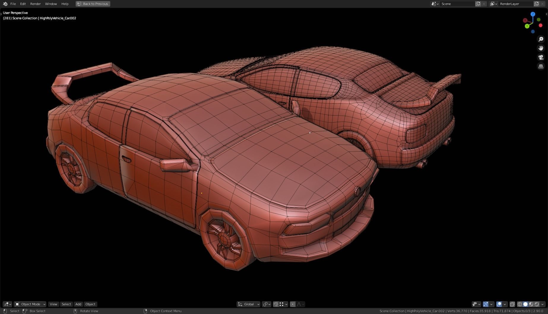Low Poly Vehicle - Sport Car Low-poly 3D model_8