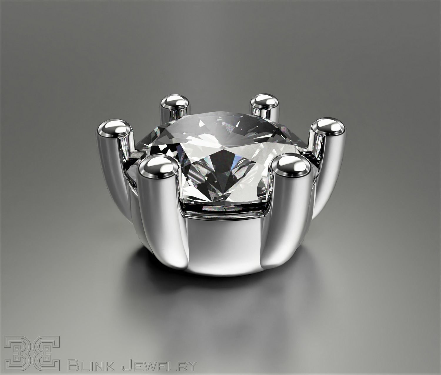 solitaire ring head engagement stud earrings package 3D print model_8