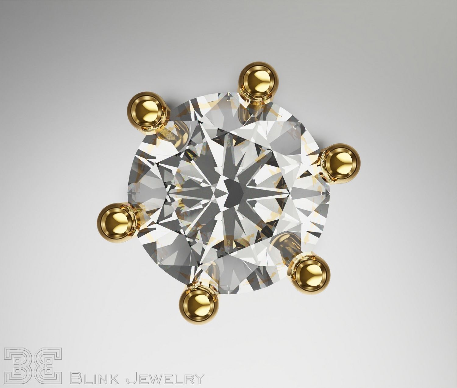 solitaire ring head engagement stud earrings package 3D print model_6