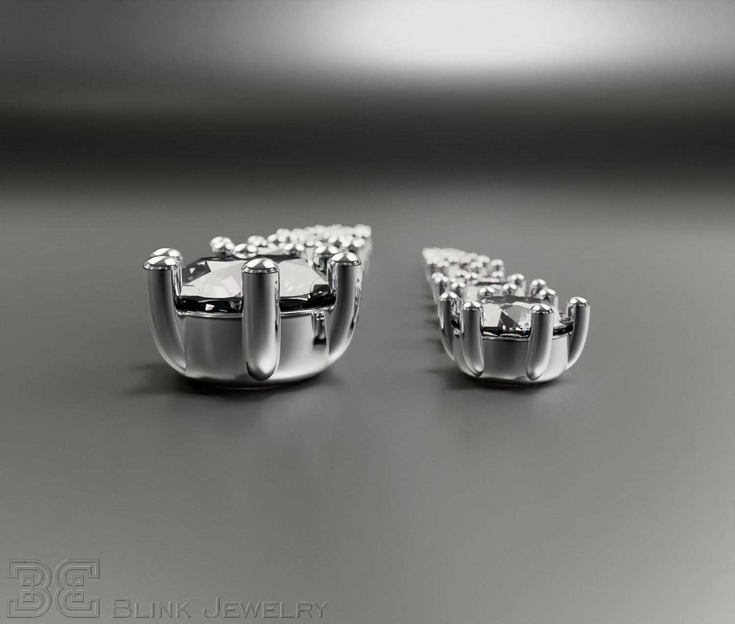 solitaire ring head engagement stud earrings package 3D print model_9