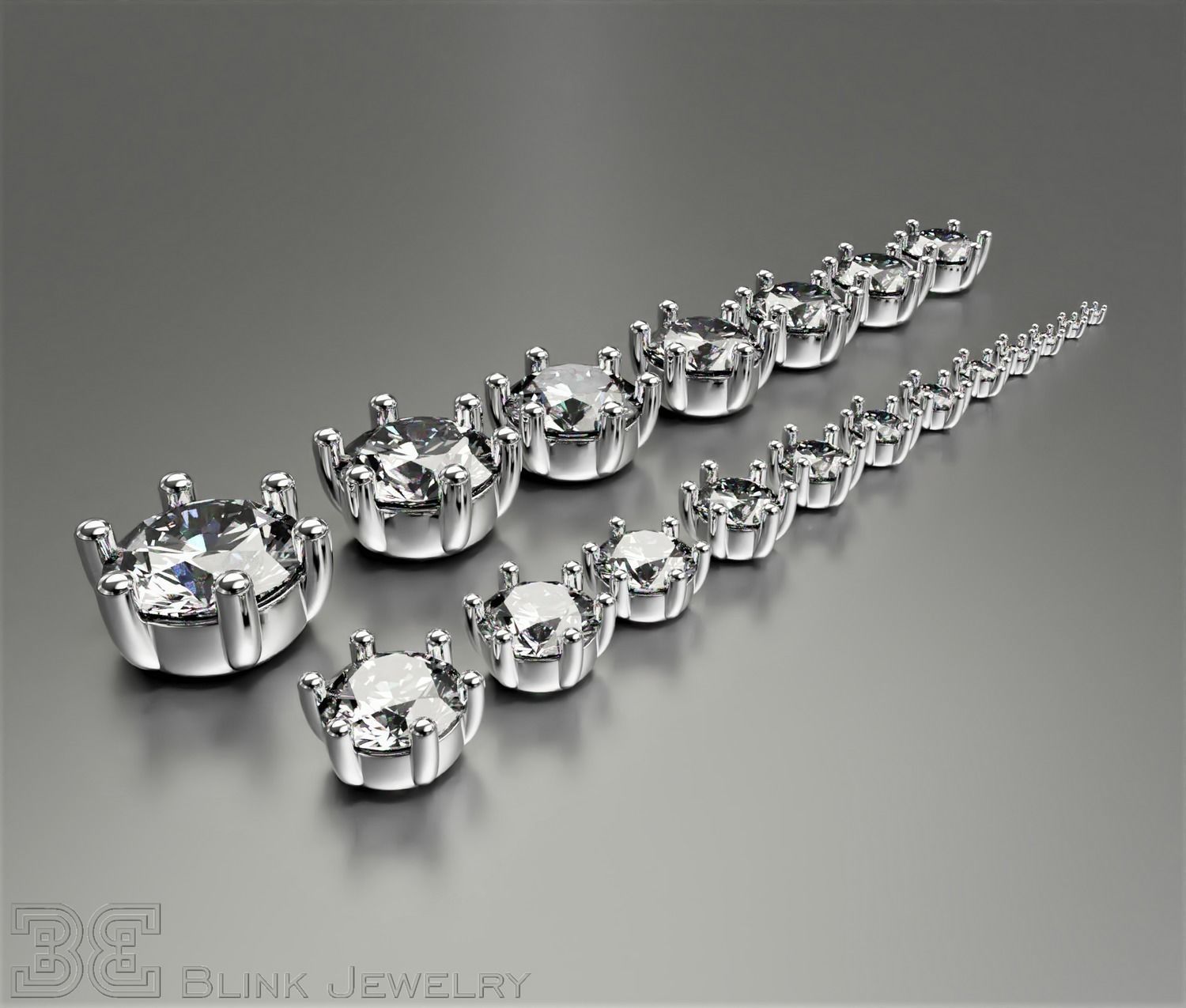 solitaire ring head engagement stud earrings package 3D print model_1