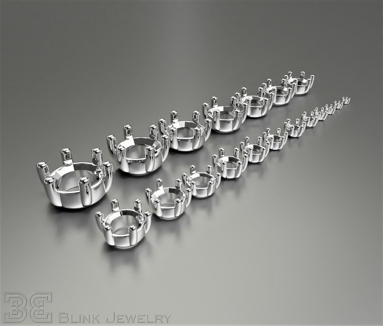 solitaire ring head engagement stud earrings package 3D print model_12