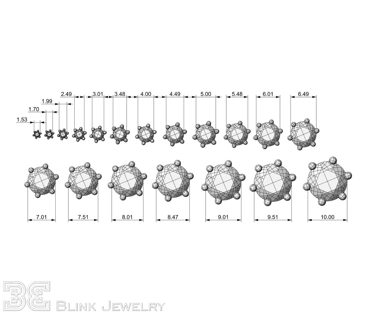 solitaire ring head engagement stud earrings package 3D print model_3