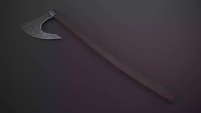 Ornamental Viking Axe Low-poly 3D model