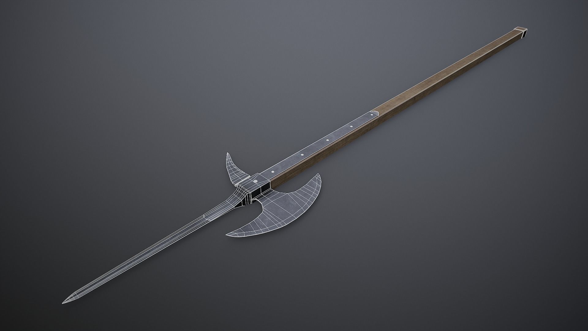Poleaxe Low-poly 3D model_3