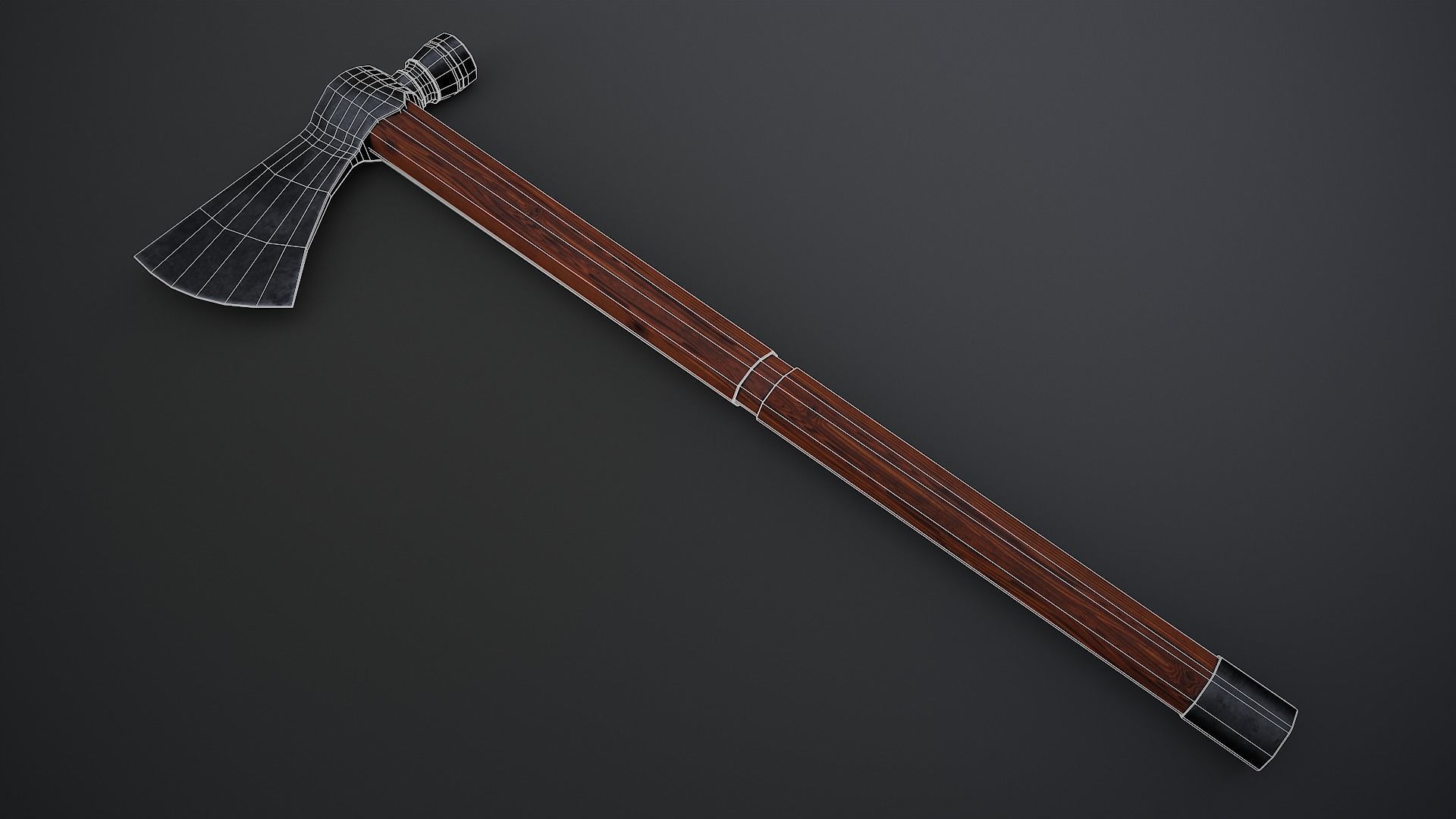 Tomahawk axe Low-poly 3D model_1