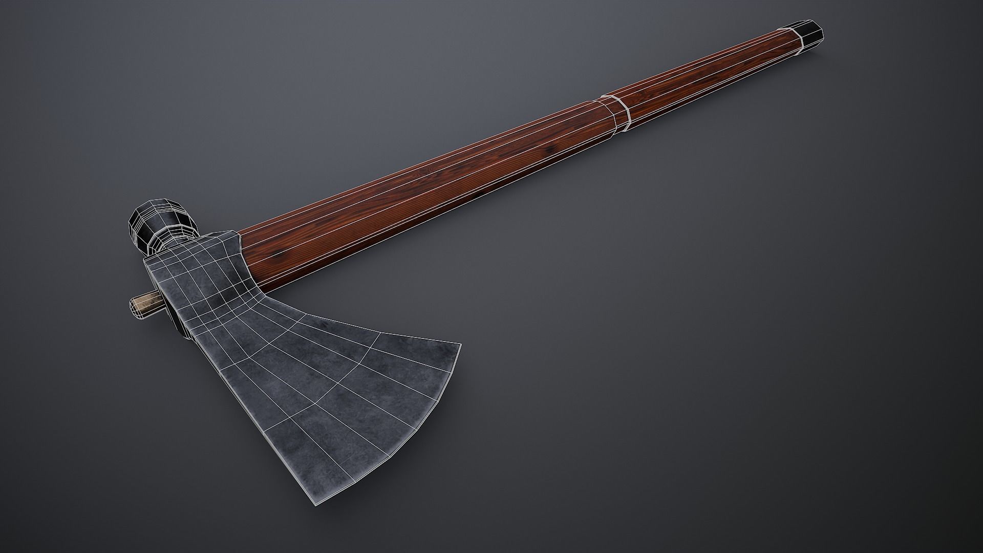 Tomahawk axe Low-poly 3D model_3