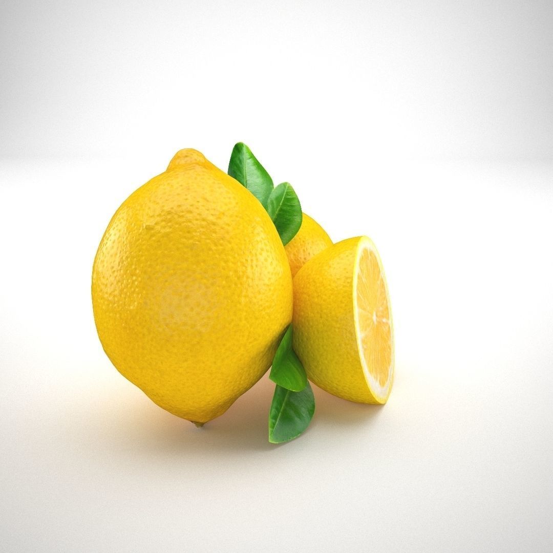 Lemon three lemons 3D model_2