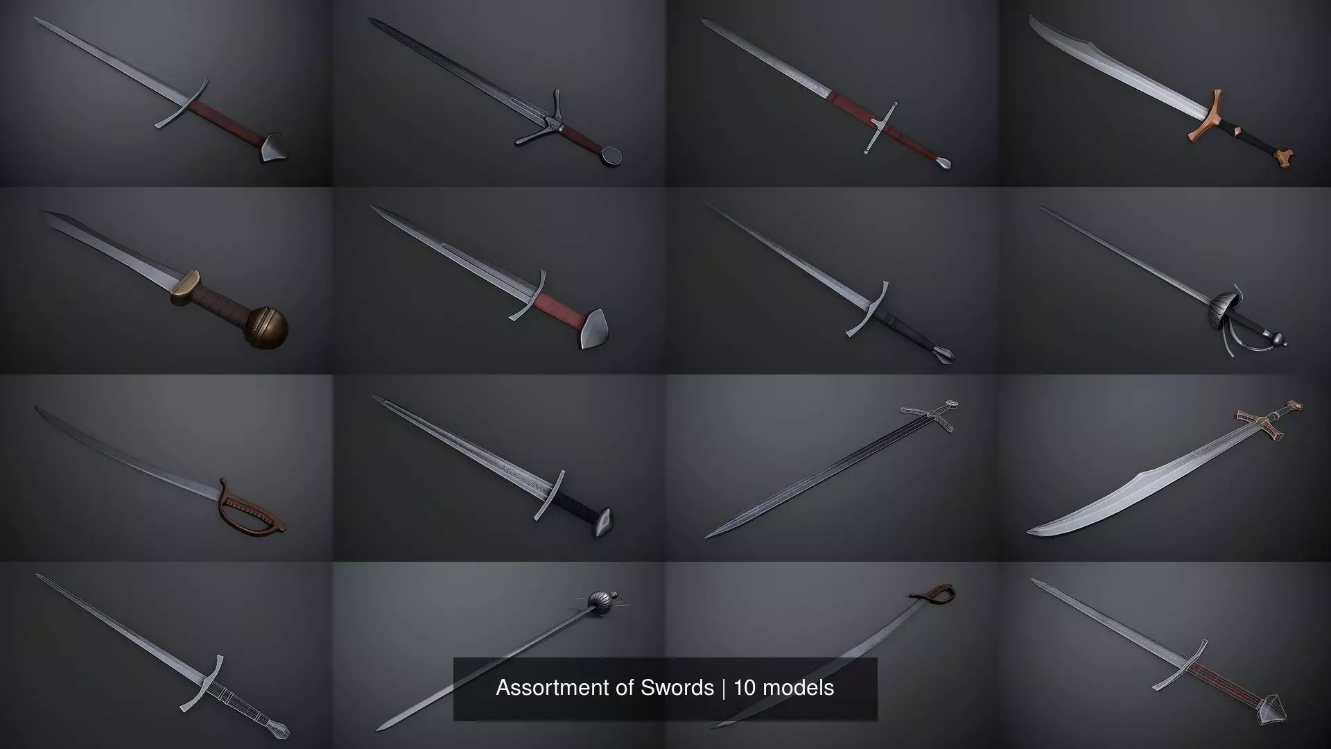 Assortment of Swords 3D Model Collection_0