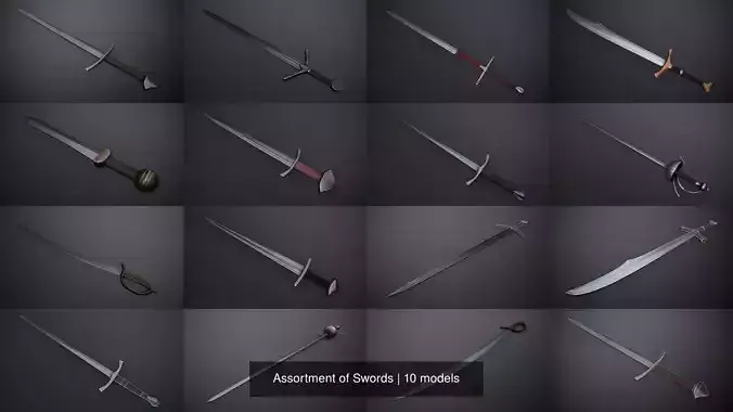 Assortment of Swords 3D Model Collection