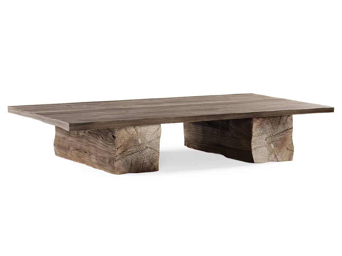 Wooden coffee table  3D model_1