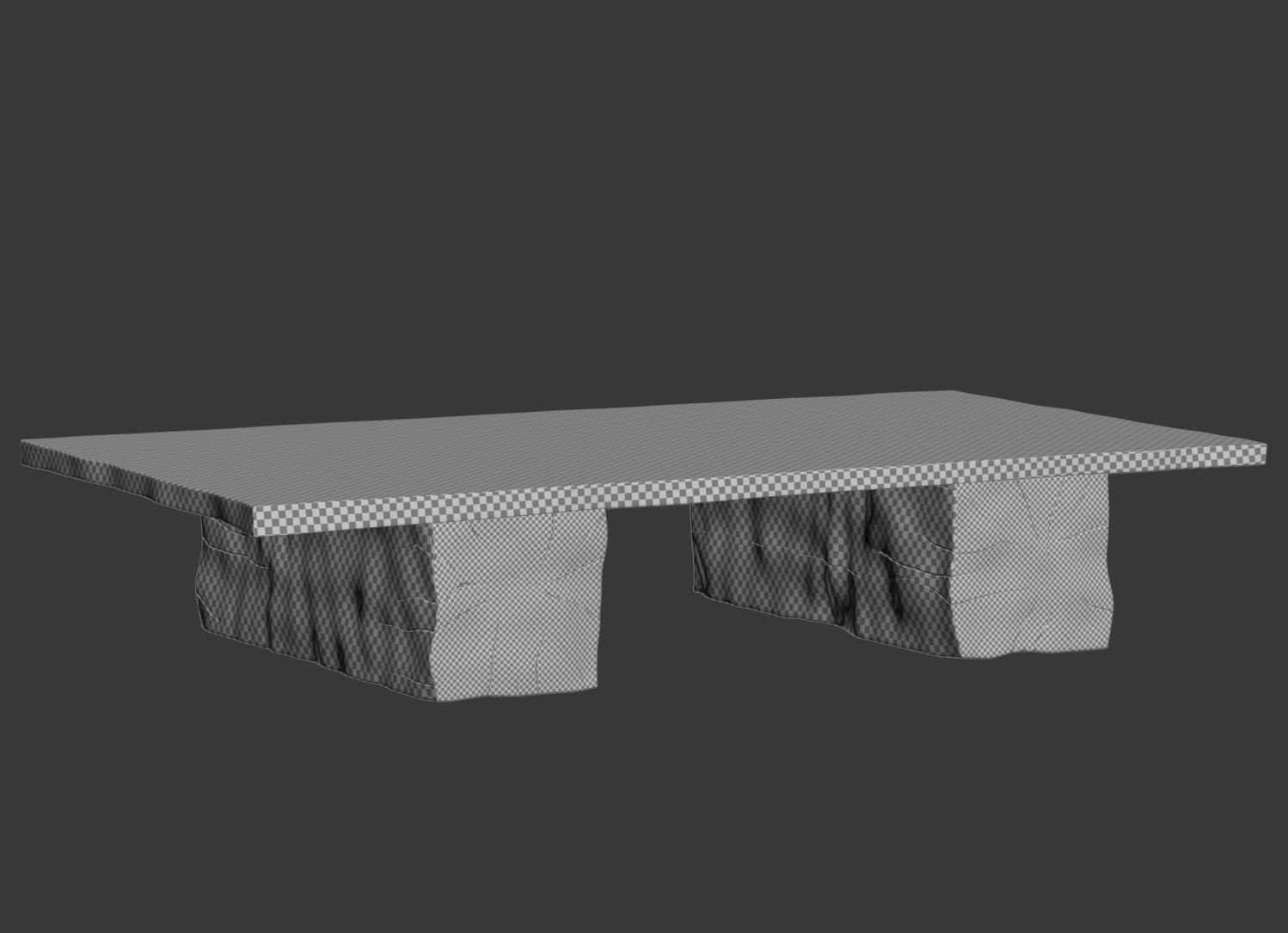 Wooden coffee table  3D model_6