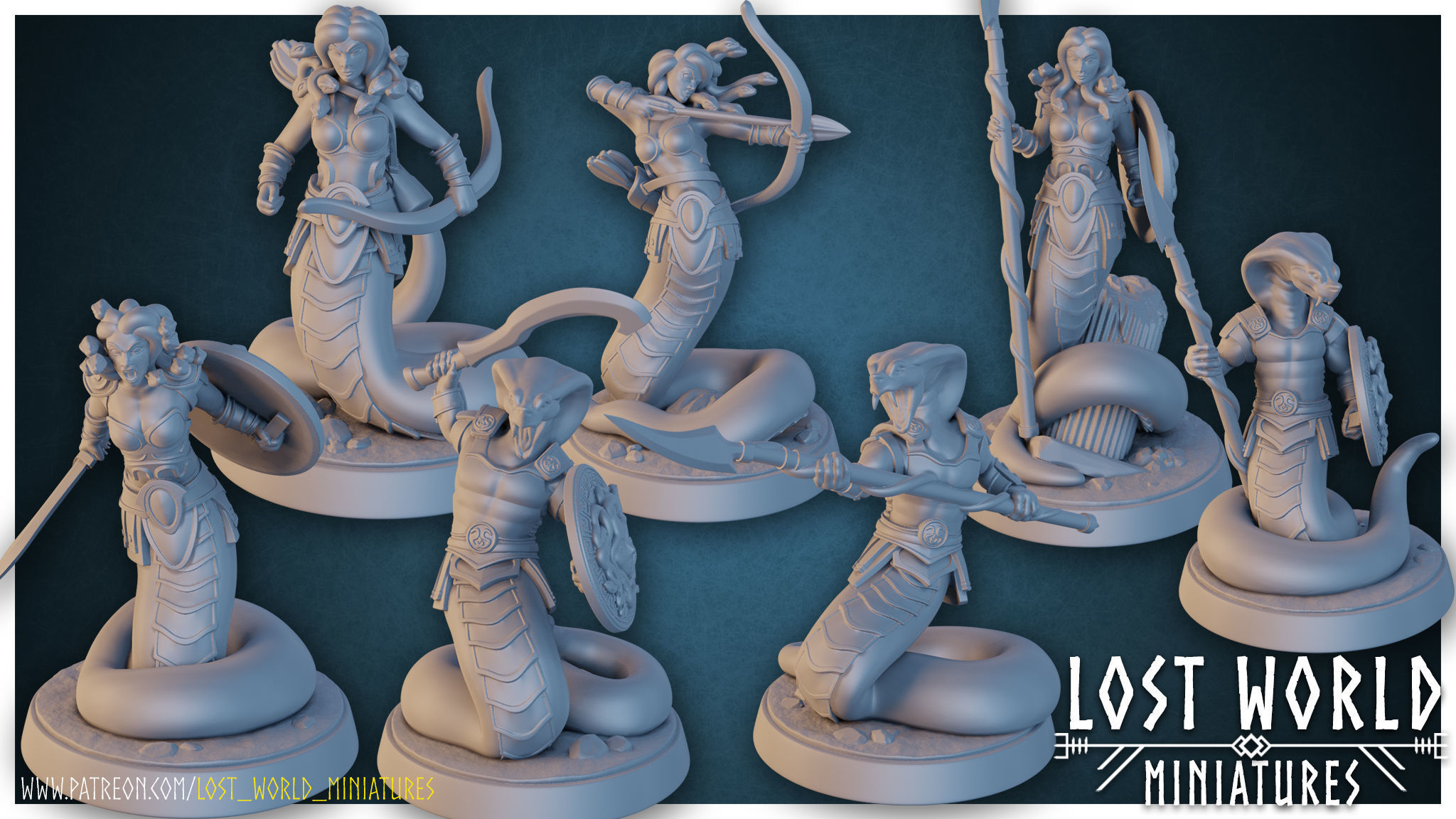 Medusas Minion - Sword-Supported- 3D Printable - 3D print model 3D print model_4