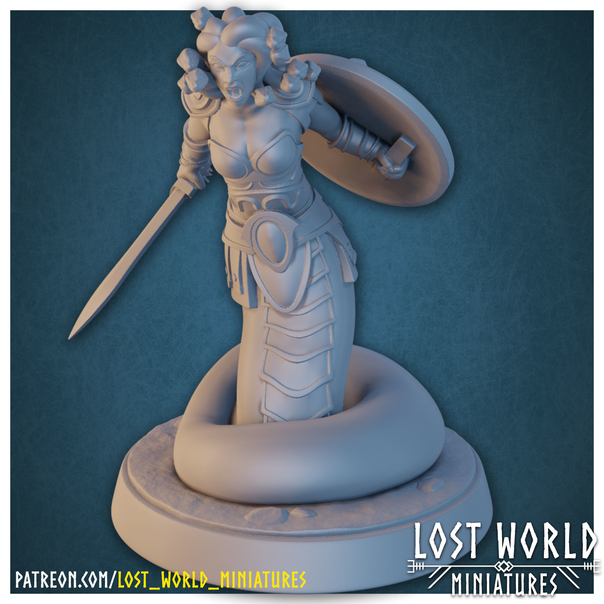 Medusas Minion - Sword-Supported- 3D Printable - 3D print model 3D print model_2