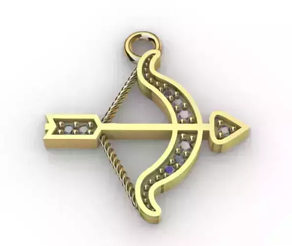 pendant Arch and arrow gold 1g 18k