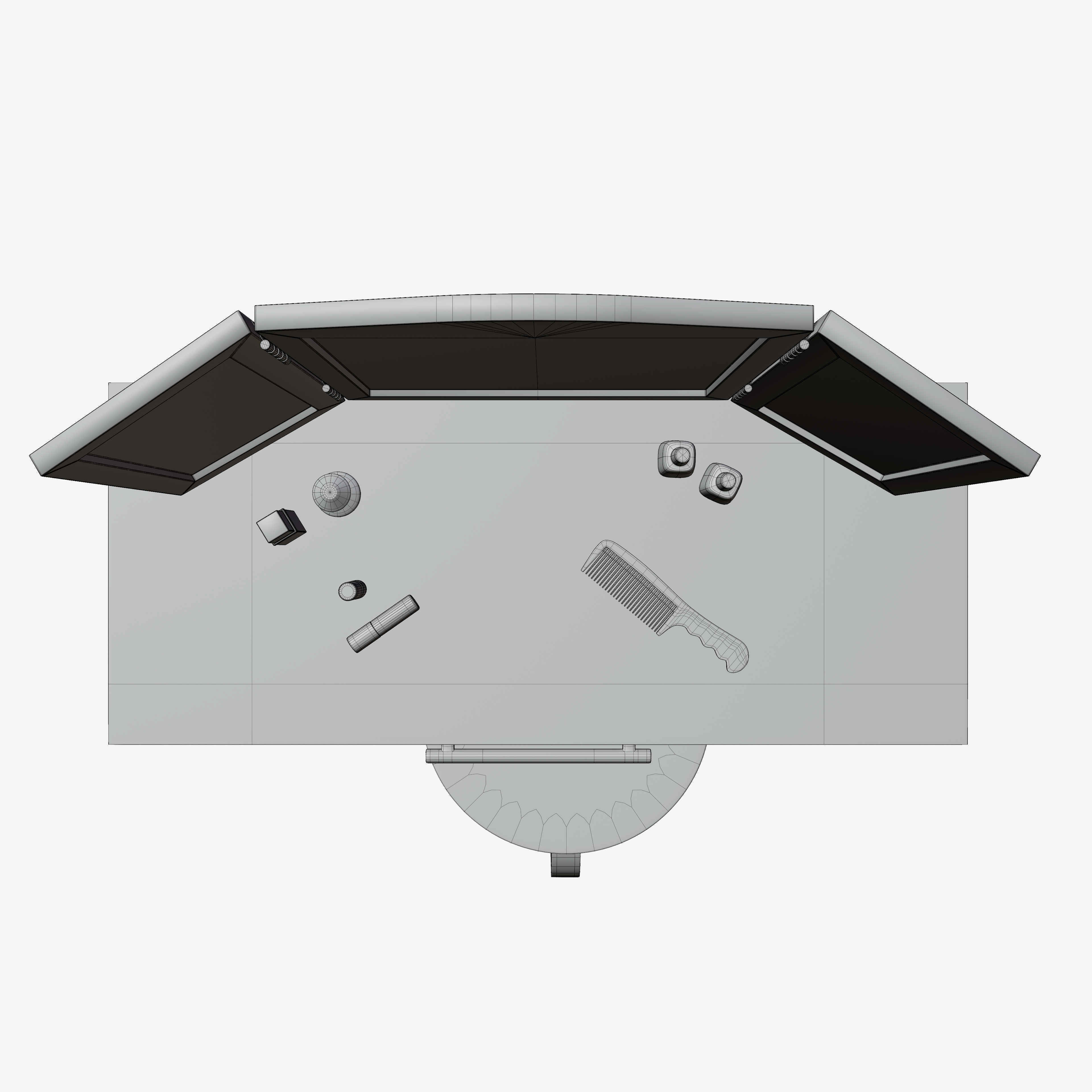 Toy - Vanity Table  and Stool 3D model_11