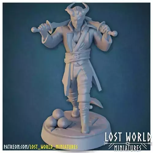 Tiefling Swashbuckler - Supported - 3D Printable - 3D print model