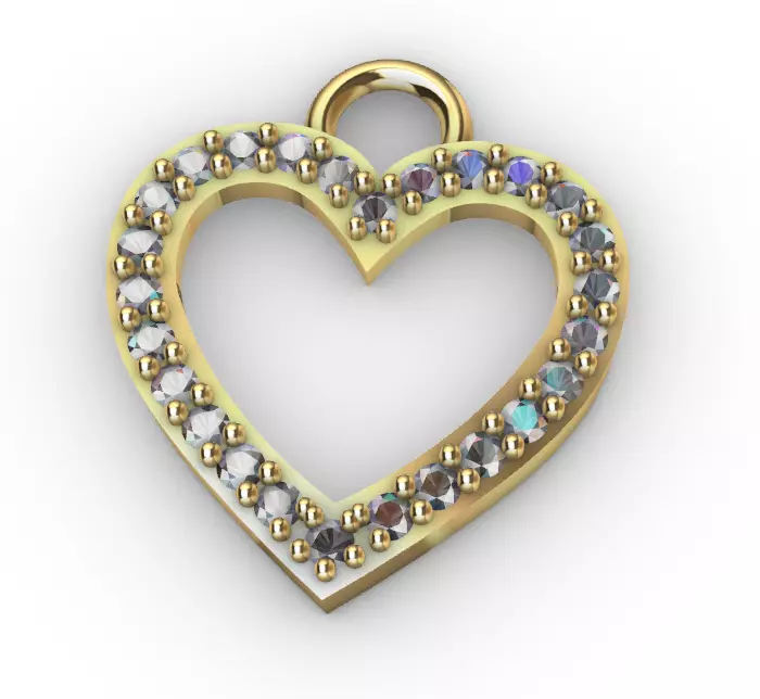 Pendant heart corazon gold 3D print model
