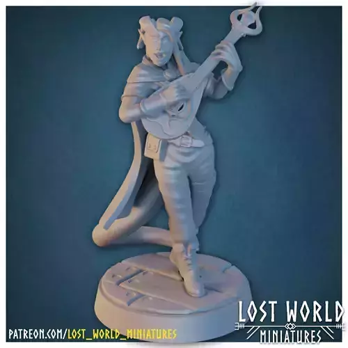 Tiefling Bard - Supported - 3D Printable - 3D print model
