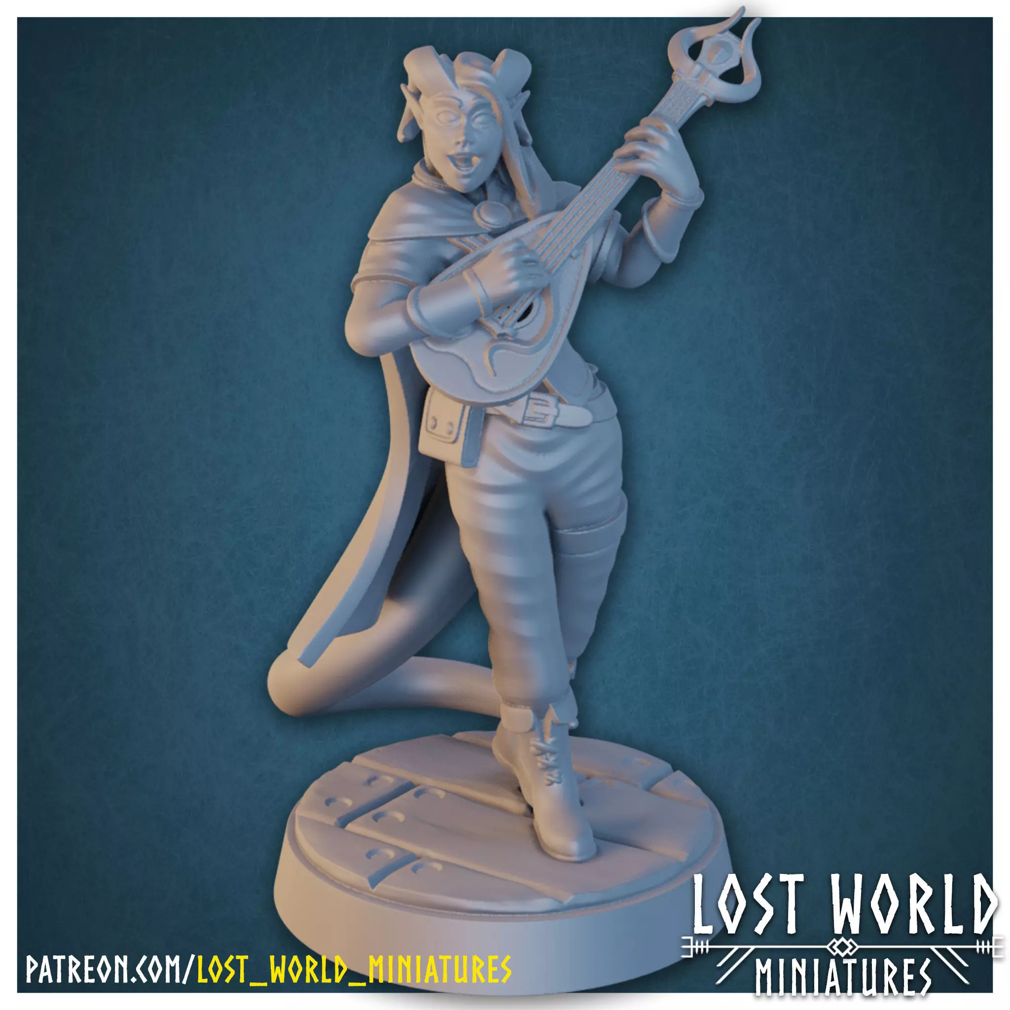 Tiefling Bard - Supported - 3D Printable - 3D print model