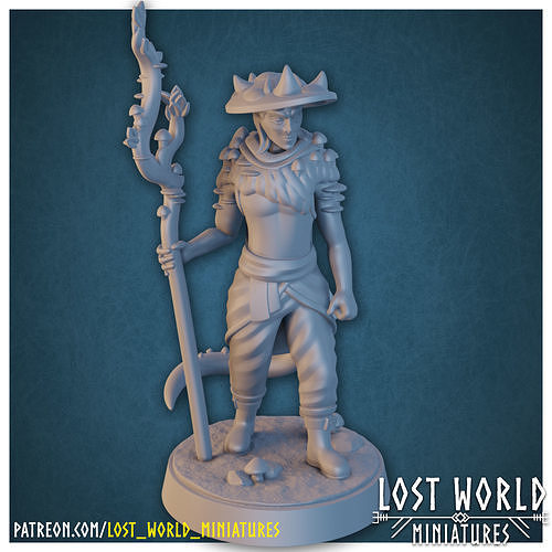 Tiefling Spore Druid - Supported - 3D Printable - 3D print model