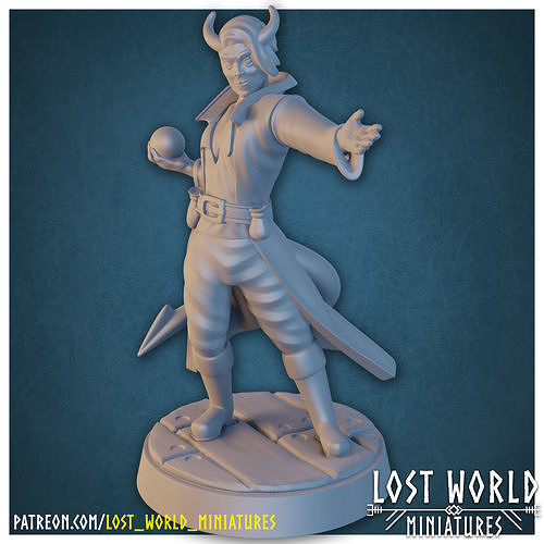 Tiefling Sorcerer- Supported - 3D Printable - 3D print model