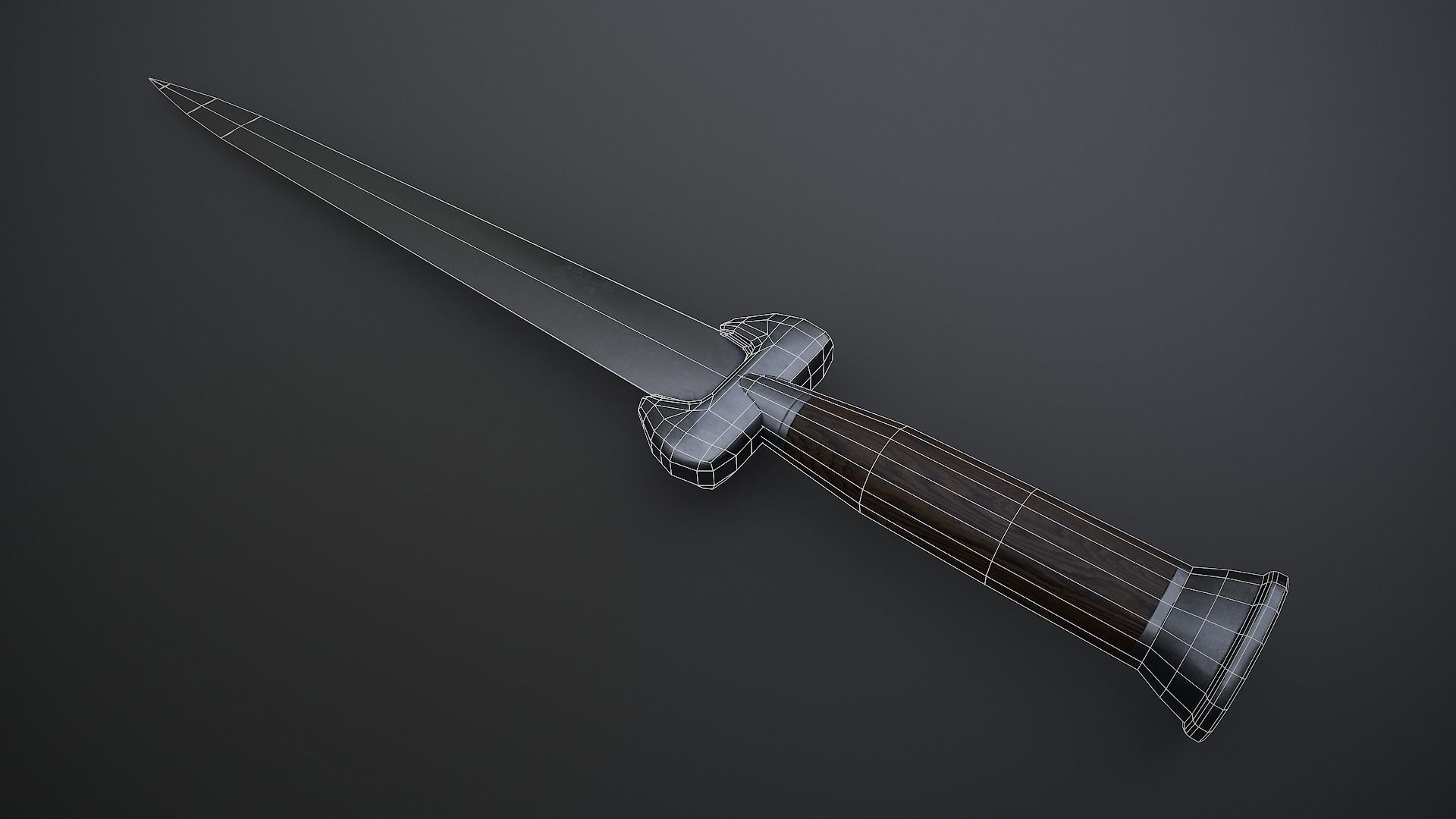 Ballock knife Low-poly 3D model_1