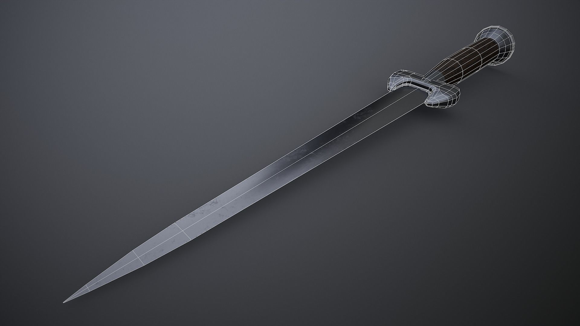 Ballock knife Low-poly 3D model_3